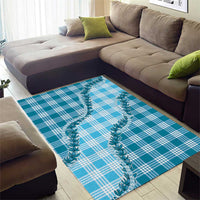 Blue Hawaii Palaka Area Rug Hawaiian Pikake Lei
