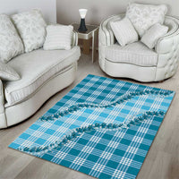 Blue Hawaii Palaka Area Rug Hawaiian Pikake Lei