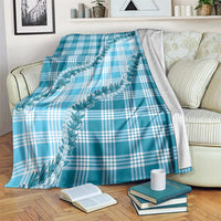 Blue Hawaii Palaka Blanket Hawaiian Pikake Lei
