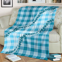 Blue Hawaii Palaka Blanket Hawaiian Pikake Lei
