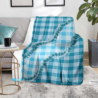 Blue Hawaii Palaka Blanket Hawaiian Pikake Lei