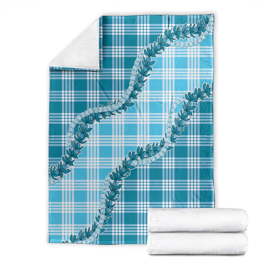 Blue Hawaii Palaka Blanket Hawaiian Pikake Lei