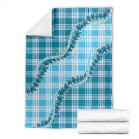 Blue Hawaii Palaka Blanket Hawaiian Pikake Lei