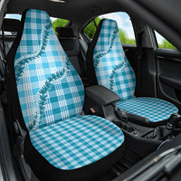 Blue Hawaii Palaka Car Seat Cover Hawaiian Pikake Lei LT05 One Size Blue - Polynesian Pride