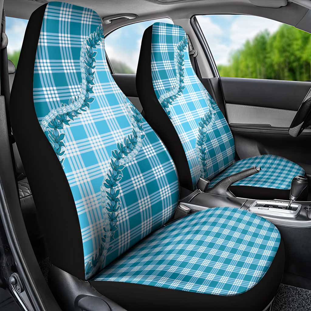 Blue Hawaii Palaka Car Seat Cover Hawaiian Pikake Lei LT05 - Polynesian Pride