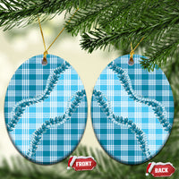 Blue Hawaii Palaka Ceramic Ornament Hawaiian Pikake Lei