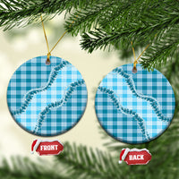 Blue Hawaii Palaka Ceramic Ornament Hawaiian Pikake Lei