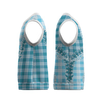 Blue Hawaii Palaka Christmas Knitted V-Neck Vest Hawaiian Pikake Lei