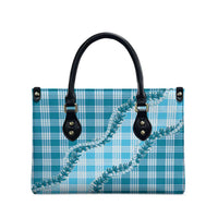 Blue Hawaii Palaka Leather Bag Hawaiian Pikake Lei LT05 - Polynesian Pride
