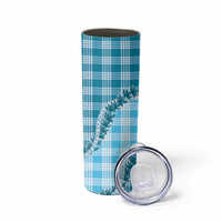 Blue Hawaii Palaka Skinny Tumbler Hawaiian Pikake Lei LT05 - Polynesian Pride