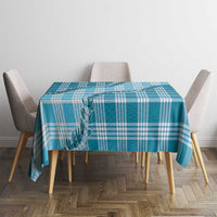 Blue Hawaii Palaka Tablecloth Hawaiian Pikake Lei