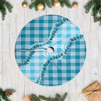 Blue Hawaii Palaka Tree Skirt Hawaiian Pikake Lei