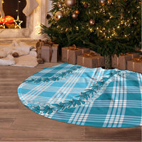 Blue Hawaii Palaka Tree Skirt Hawaiian Pikake Lei