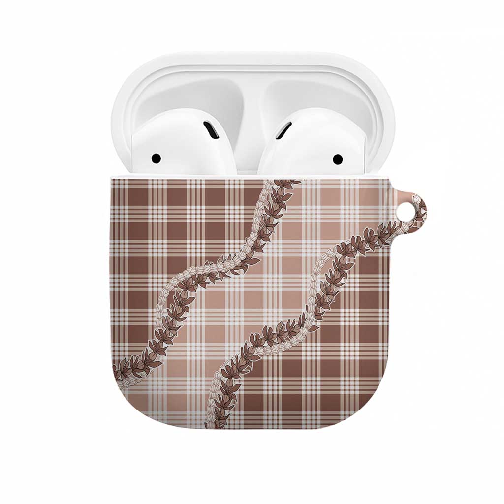 Beige Hawaii Palaka AirPods Case Hawaiian Pikake Lei
