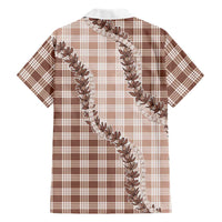 Beige Hawaii Palaka Family Matching Long Sleeve Bodycon Dress and Hawaiian Shirt Hawaiian Pikake Lei LT05 - Polynesian Pride