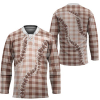 Beige Hawaii Palaka Hockey Jersey Hawaiian Pikake Lei LT05 - Polynesian Pride