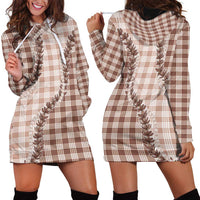 Beige Hawaii Palaka Hoodie Dress Hawaiian Pikake Lei LT05 - Polynesian Pride