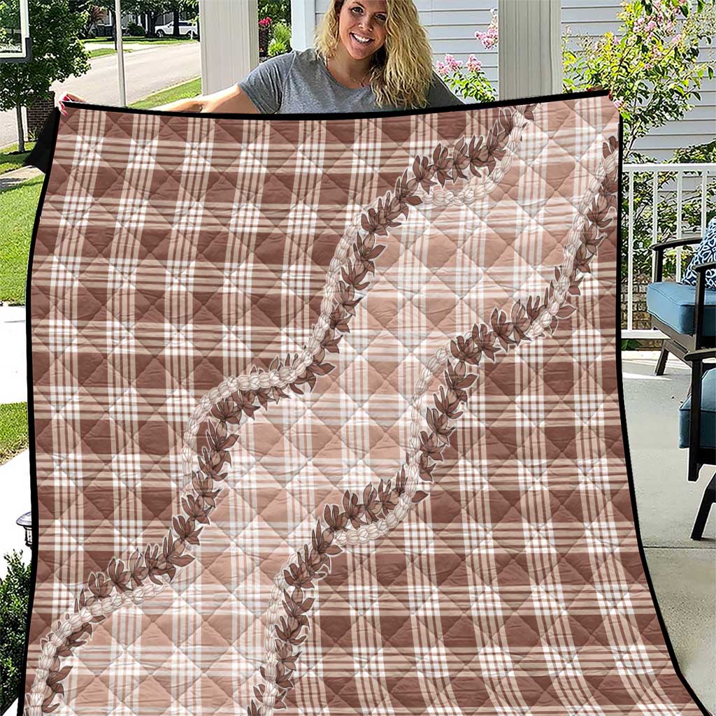 Beige Hawaii Palaka Quilt Hawaiian Pikake Lei LT05 Beige - Polynesian Pride