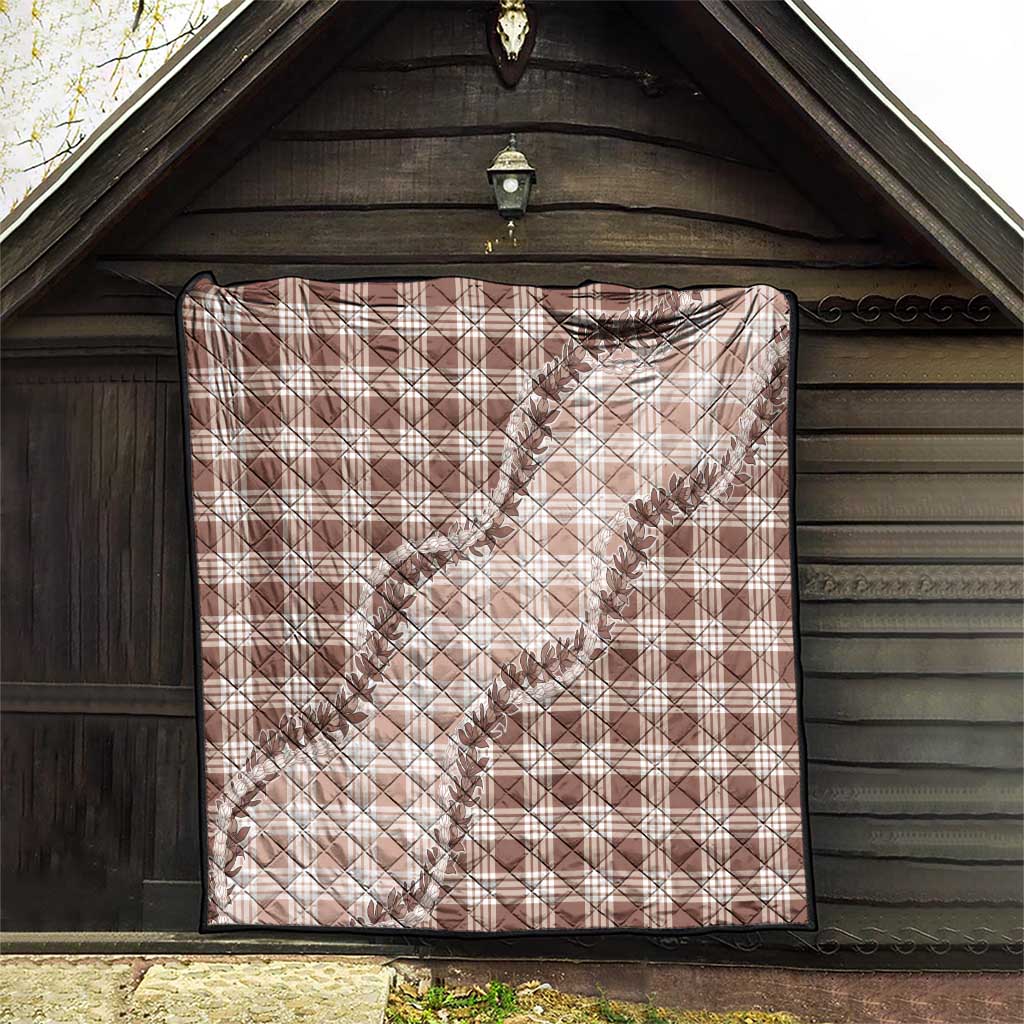Beige Hawaii Palaka Quilt Hawaiian Pikake Lei LT05 - Polynesian Pride