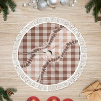 Beige Hawaii Palaka Tree Skirt Hawaiian Pikake Lei