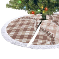 Beige Hawaii Palaka Tree Skirt Hawaiian Pikake Lei
