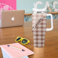 Beige Hawaii Palaka Tumbler With Handle Hawaiian Pikake Lei LT05 - Polynesian Pride