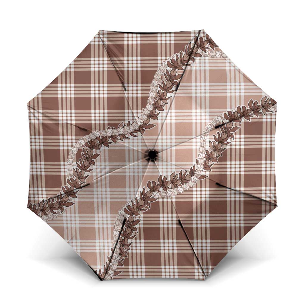 Beige Hawaii Palaka Umbrella Hawaiian Pikake Lei