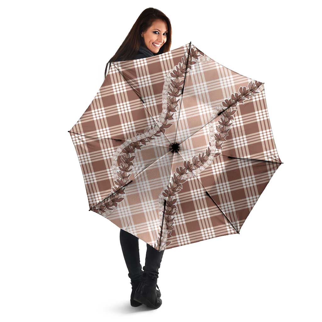 Beige Hawaii Palaka Umbrella Hawaiian Pikake Lei