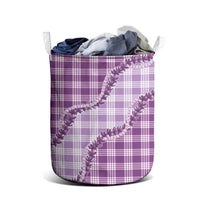 Violet Hawaii Palaka Laundry Basket Hawaiian Pikake Lei LT05 - Polynesian Pride