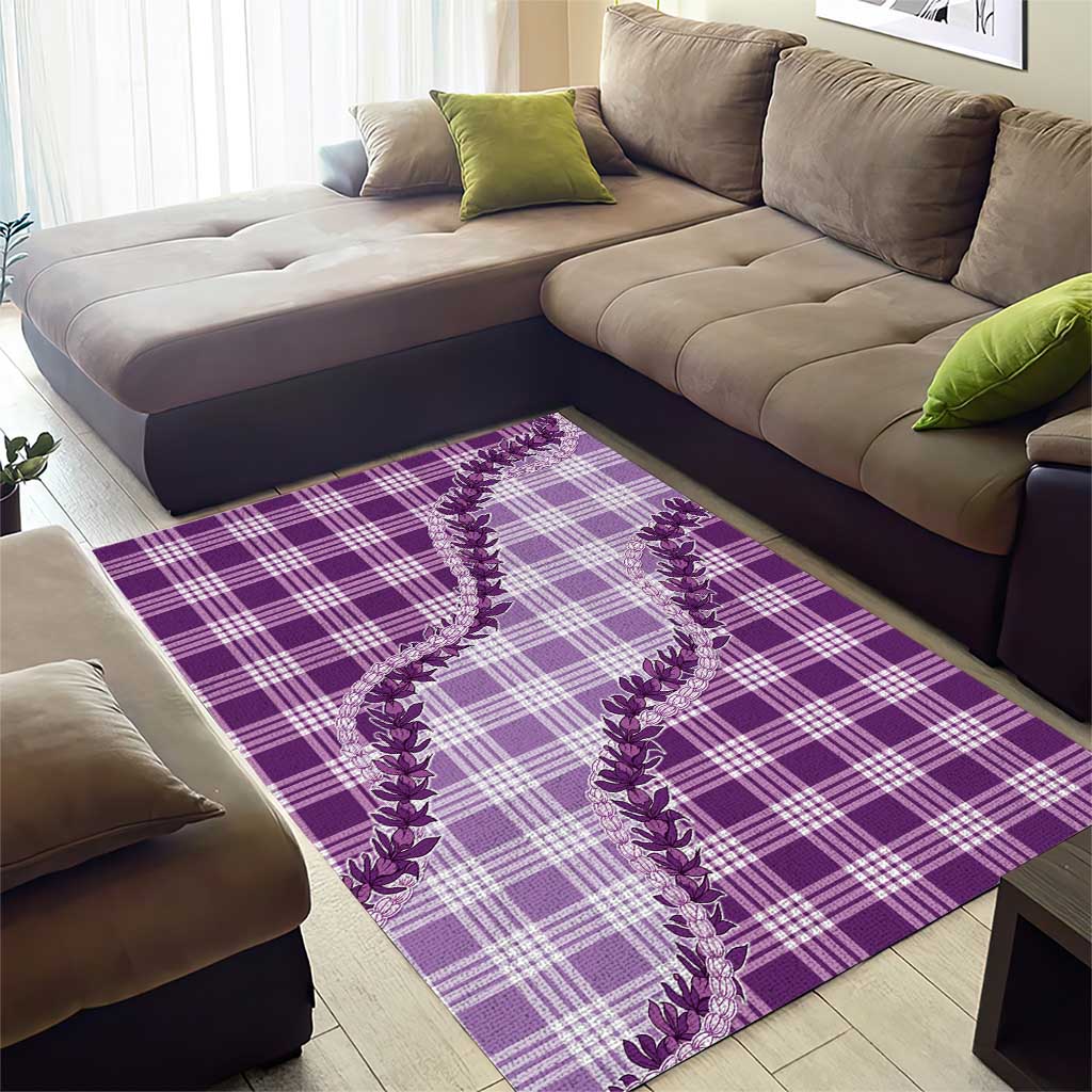 Violet Hawaii Palaka Area Rug Hawaiian Pikake Lei LT05 - Polynesian Pride