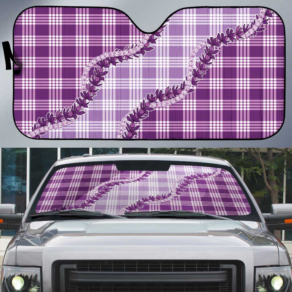 Violet Hawaii Palaka Auto Sun Shade Hawaiian Pikake Lei