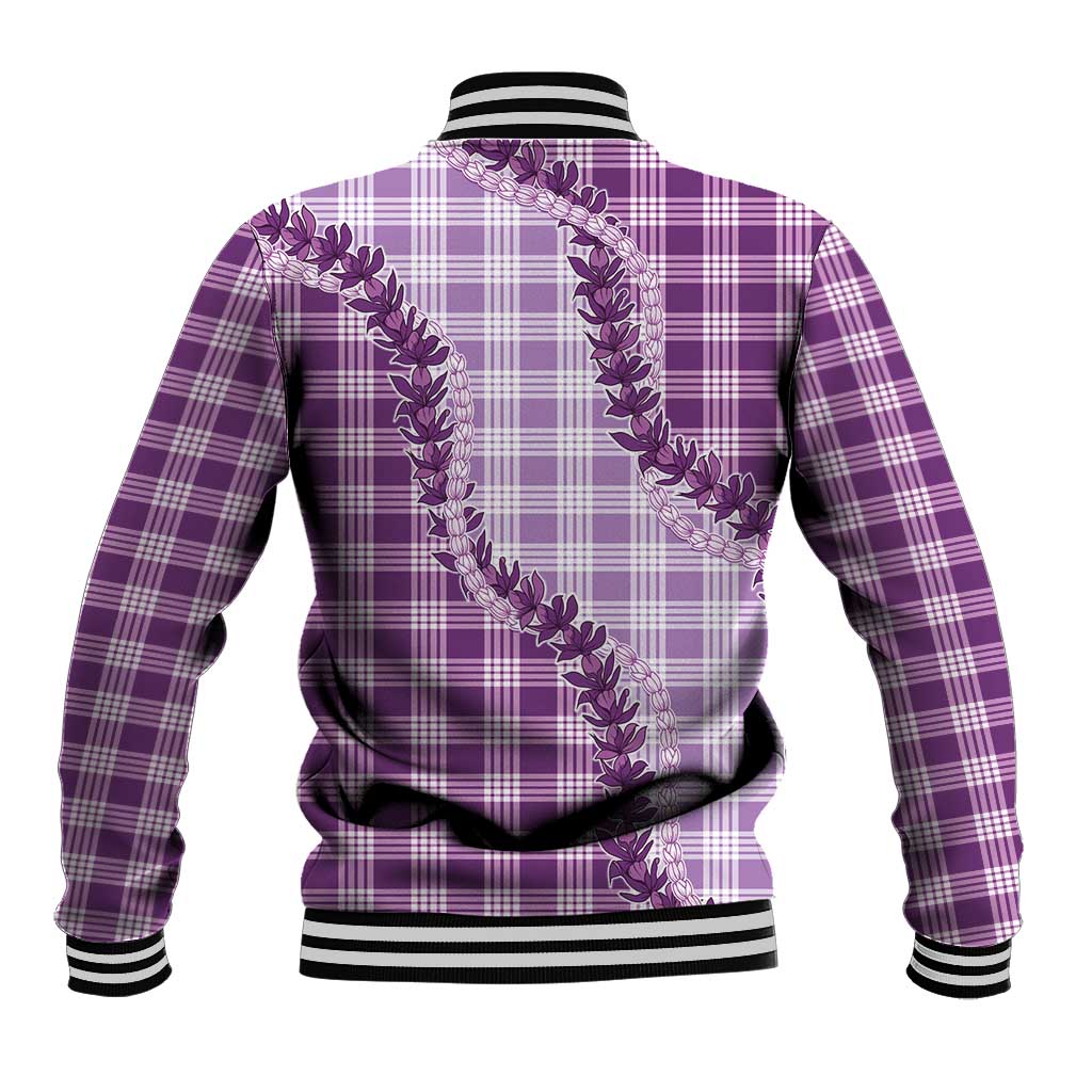 Violet Hawaii Palaka Baseball Jacket Hawaiian Pikake Lei LT05 - Polynesian Pride