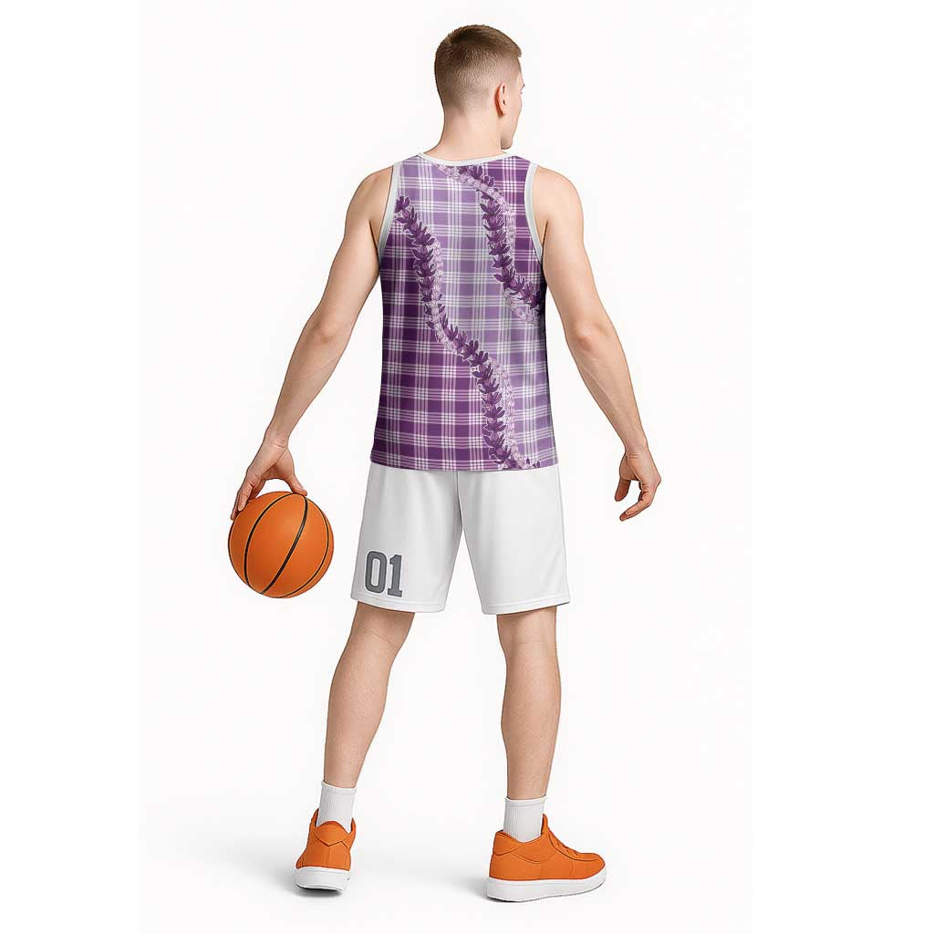 Violet Hawaii Palaka Basketball Jersey Hawaiian Pikake Lei LT05 - Polynesian Pride