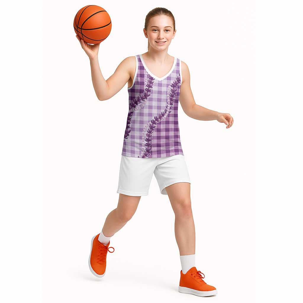 Violet Hawaii Palaka Basketball Jersey Hawaiian Pikake Lei LT05 - Polynesian Pride