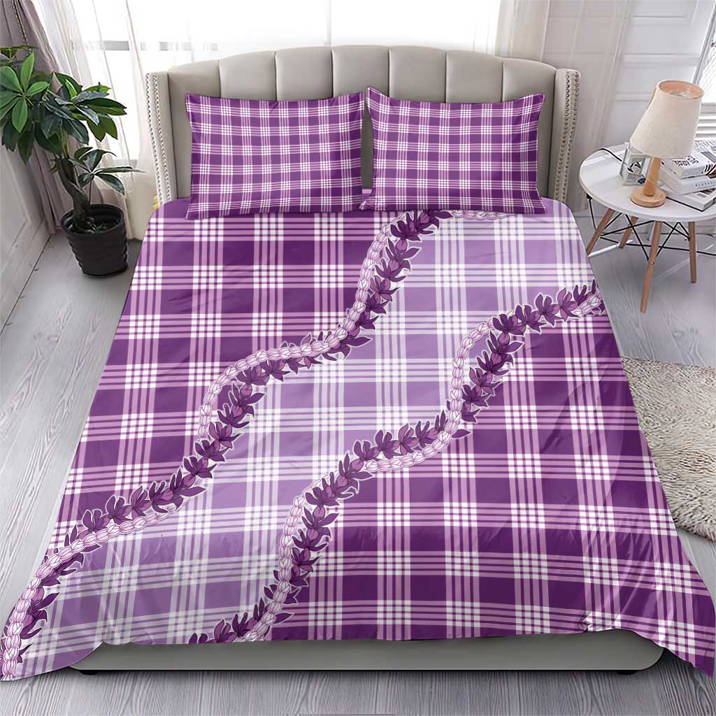 Violet Hawaii Palaka Bedding Set Hawaiian Pikake Lei LT05 - Polynesian Pride