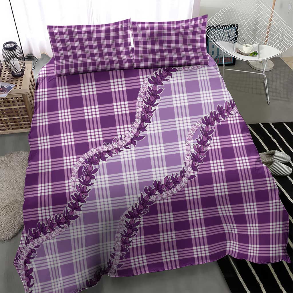 Violet Hawaii Palaka Bedding Set Hawaiian Pikake Lei LT05 - Polynesian Pride