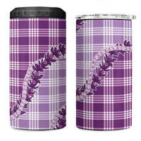 Violet Hawaii Palaka 4 in 1 Can Cooler Tumbler Hawaiian Pikake Lei