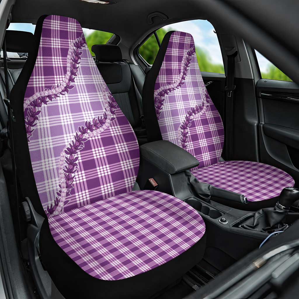 Violet Hawaii Palaka Car Seat Cover Hawaiian Pikake Lei LT05 One Size Violet - Polynesian Pride