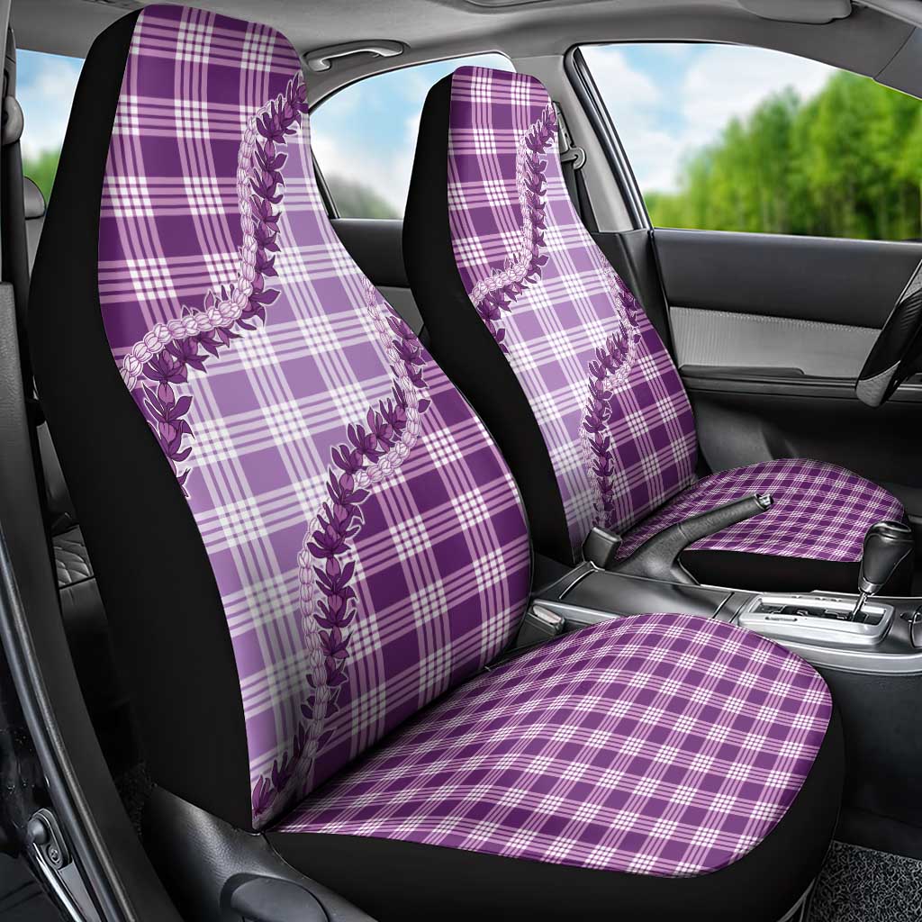 Violet Hawaii Palaka Car Seat Cover Hawaiian Pikake Lei LT05 - Polynesian Pride