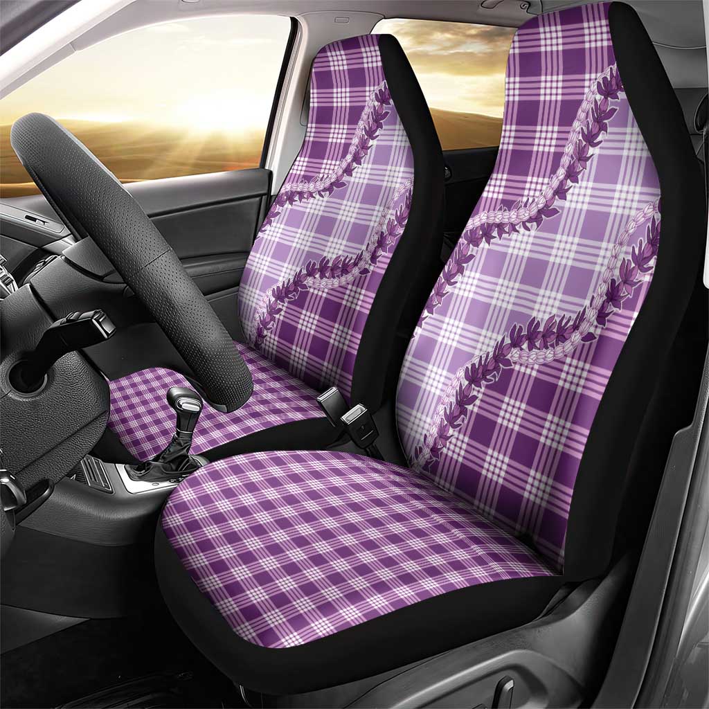 Violet Hawaii Palaka Car Seat Cover Hawaiian Pikake Lei LT05 - Polynesian Pride