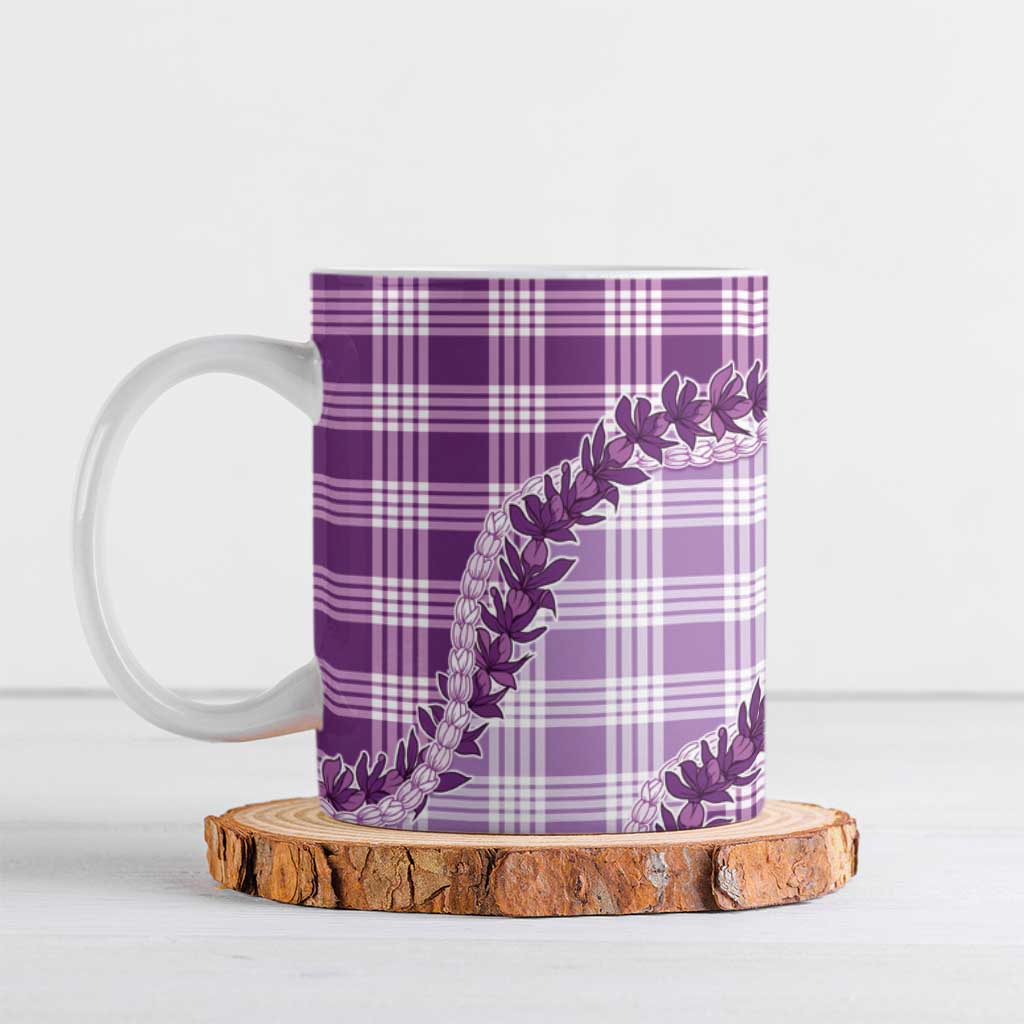 Violet Hawaii Palaka Ceramic Mug Hawaiian Pikake Lei
