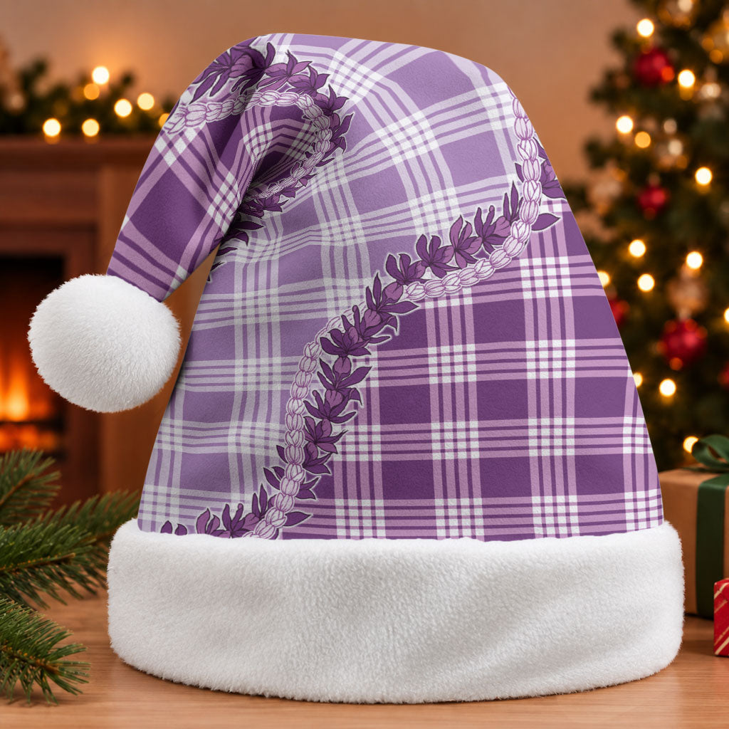 Violet Hawaii Palaka Christmas Santa Hat Hawaiian Pikake Lei