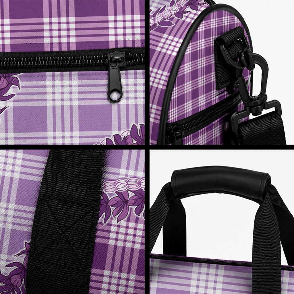 Violet Hawaii Palaka Duffle Bag Hawaiian Pikake Lei