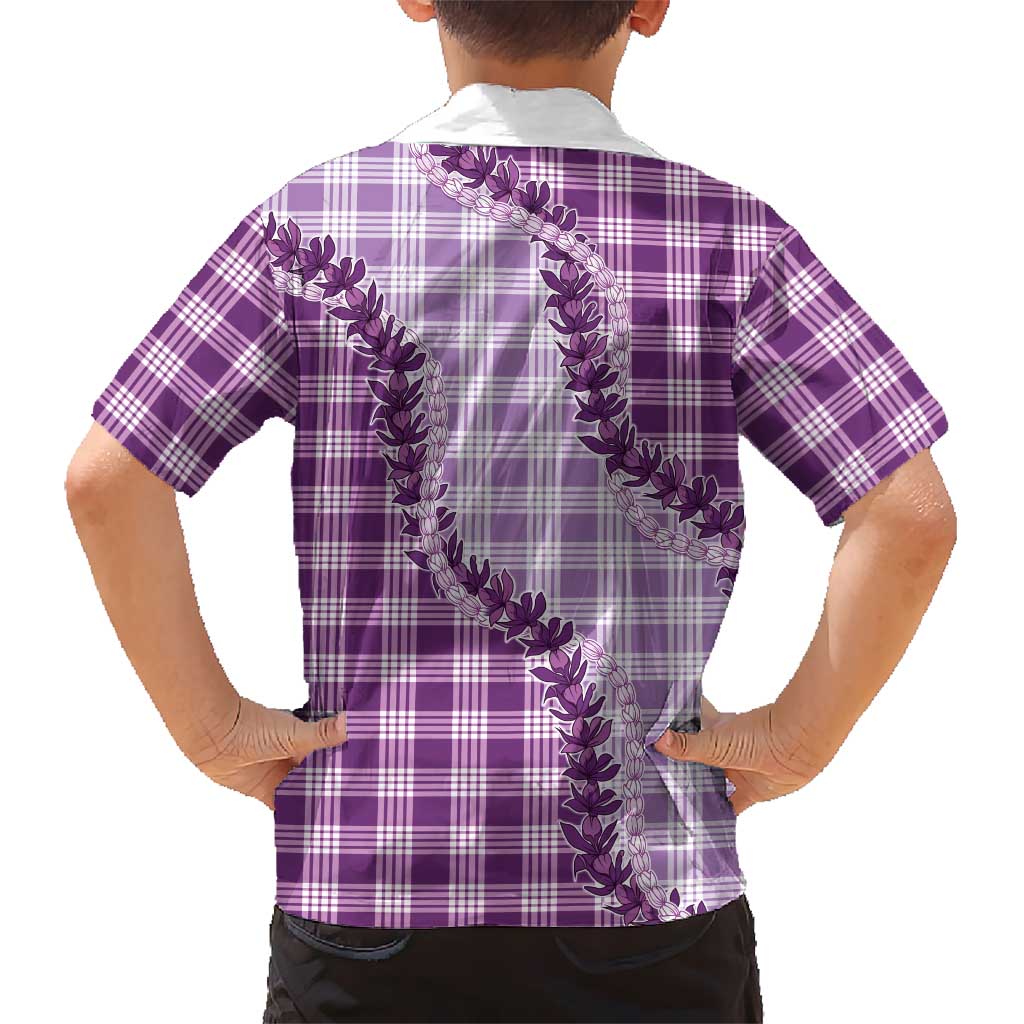 Violet Hawaii Palaka Family Matching Mermaid Dress and Hawaiian Shirt Hawaiian Pikake Lei LT05 - Polynesian Pride