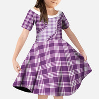 Violet Hawaii Palaka Family Matching Mermaid Dress and Hawaiian Shirt Hawaiian Pikake Lei LT05 Daughter's Dress Violet - Polynesian Pride
