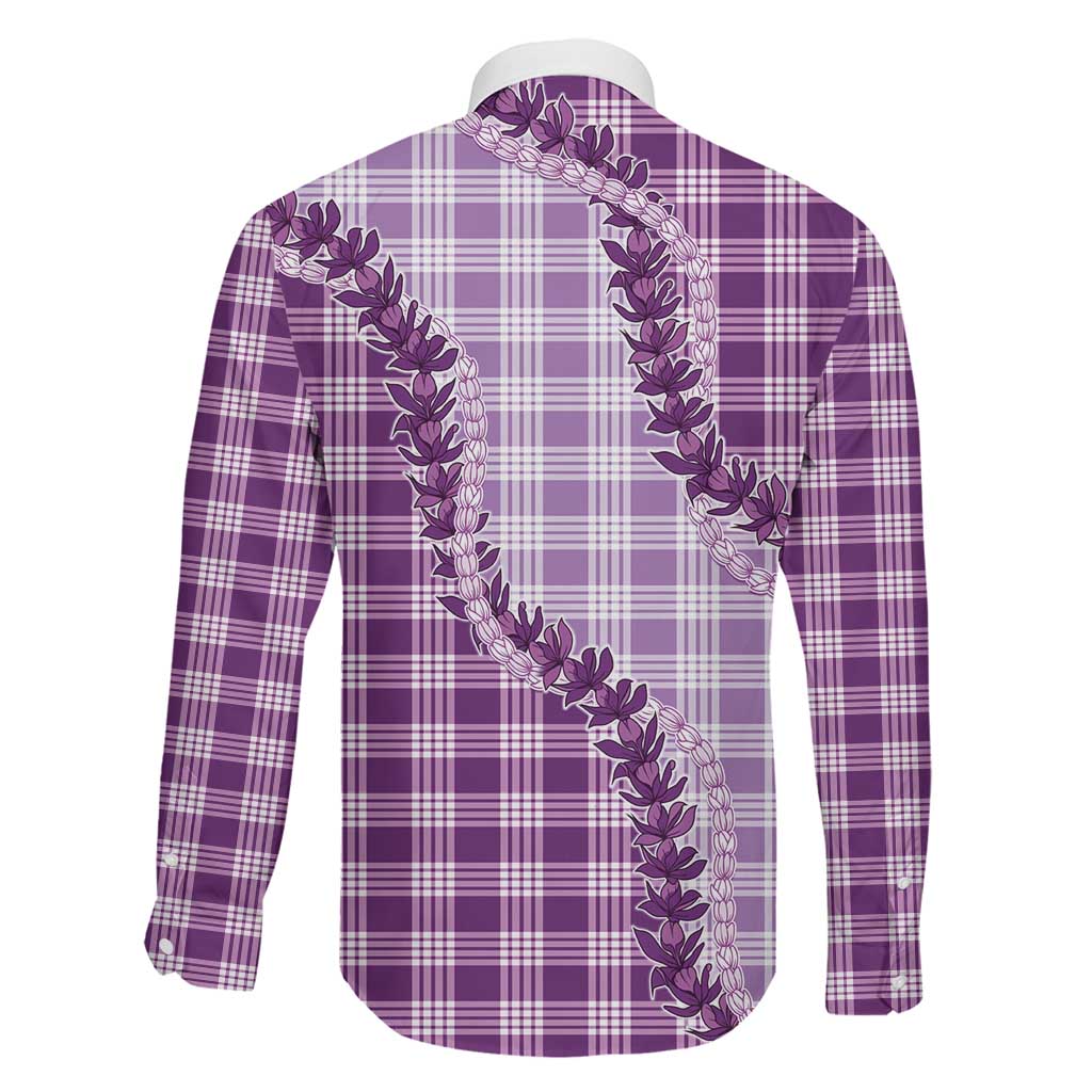 Violet Hawaii Palaka Family Matching Mermaid Dress and Hawaiian Shirt Hawaiian Pikake Lei LT05 - Polynesian Pride