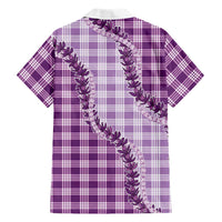 Violet Hawaii Palaka Family Matching Short Sleeve Bodycon Dress and Hawaiian Shirt Hawaiian Pikake Lei LT05 - Polynesian Pride