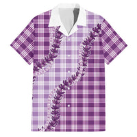 Violet Hawaii Palaka Family Matching Summer Maxi Dress and Hawaiian Shirt Hawaiian Pikake Lei LT05 Dad's Shirt - Short Sleeve Violet - Polynesian Pride