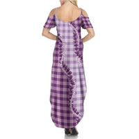 Violet Hawaii Palaka Family Matching Summer Maxi Dress and Hawaiian Shirt Hawaiian Pikake Lei LT05 - Polynesian Pride