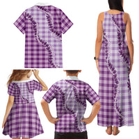 Violet Hawaii Palaka Family Matching Tank Maxi Dress and Hawaiian Shirt Hawaiian Pikake Lei LT05 - Polynesian Pride